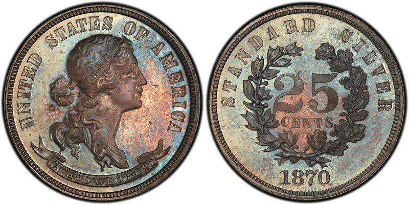 1870 Proof Quarter Pattern - J-919