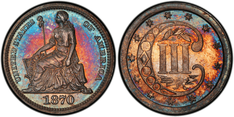 1870 Proof Three Cent Pattern - J-796