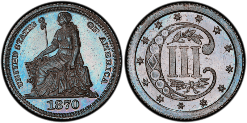 1870 Proof Three Cent Pattern - J-799