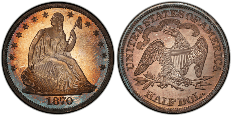 1870 Proof Seated Liberty Half Dollar