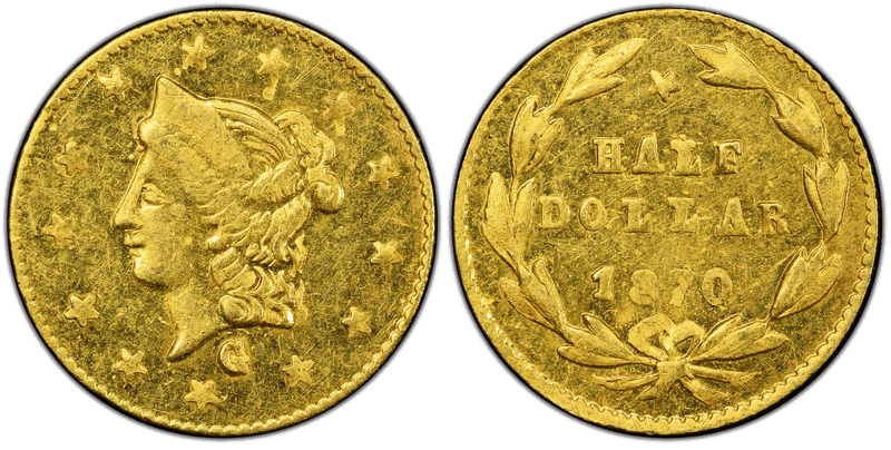 1870 Gold Half Dollar - BG-1022