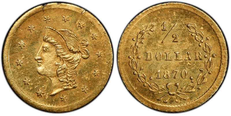 1870 Gold Half Dollar - BG-1047