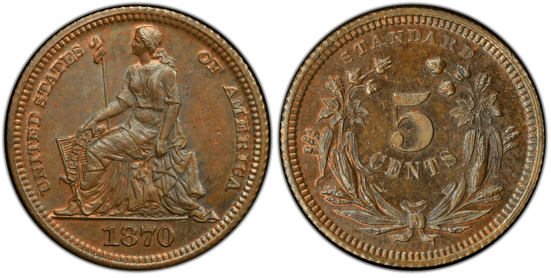 1870 Proof Half Dime Pattern - J-811