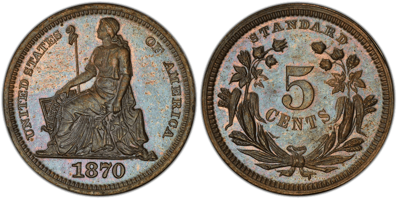 1870 Proof Half Dime Pattern - J-812