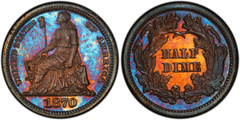 1870 Proof Half Dime Pattern - J-815
