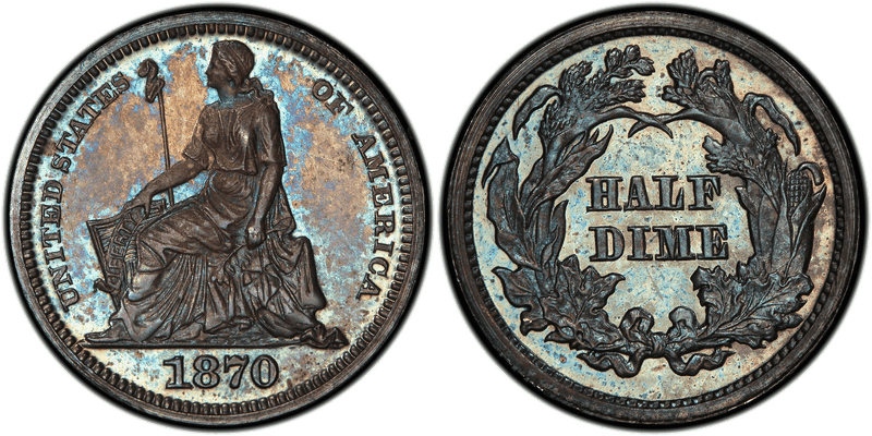 1870 Proof Half Dime Pattern - J-816