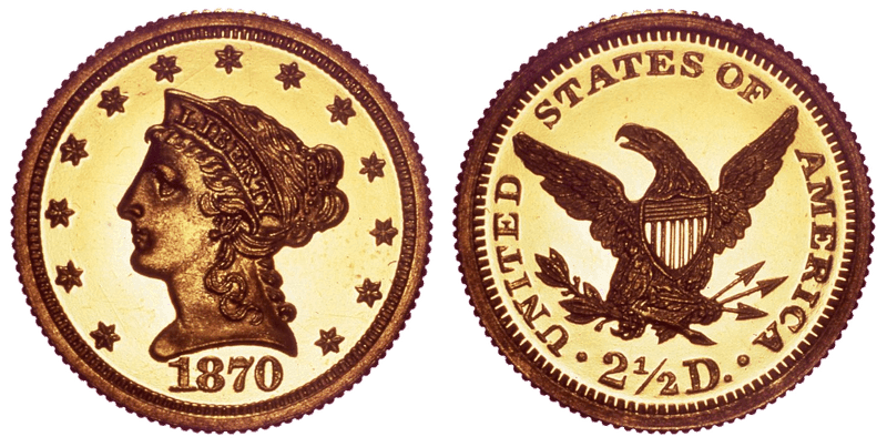 1870 Liberty Head Quarter Eagle