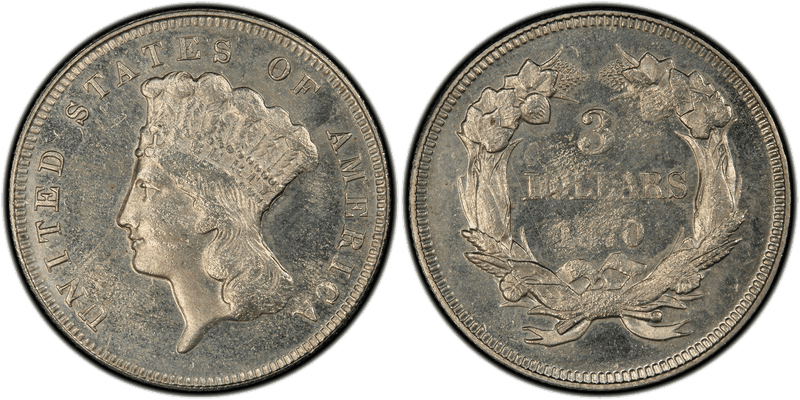 1870 Proof Three Dollar Pattern - J-1031