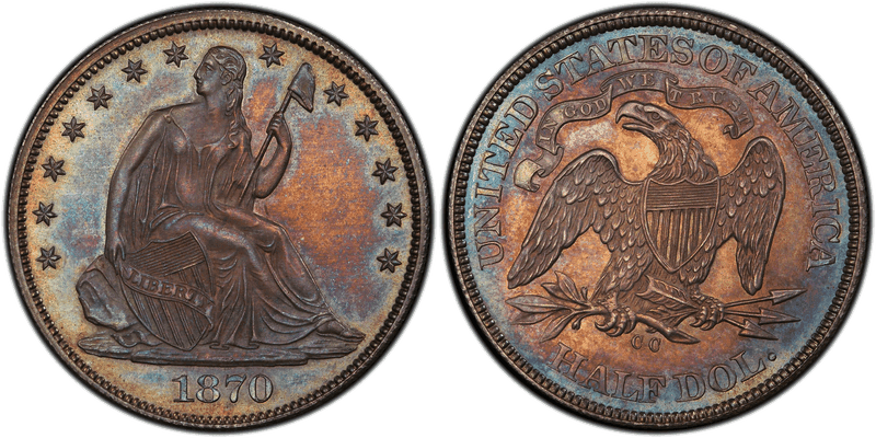 1870 Seated Liberty Half Dollar