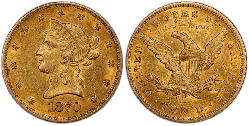 1870 Liberty Head Eagle