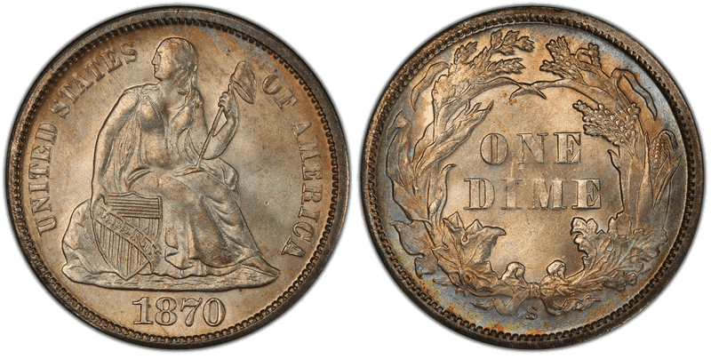 1870 (S) Seated Liberty Dime