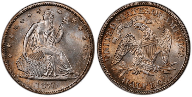 1870 (S) Seated Liberty Half Dollar