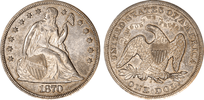 1870 (S) Seated Liberty Dollar