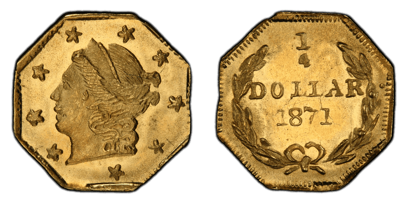 1871 Gold Quarter - BG-714