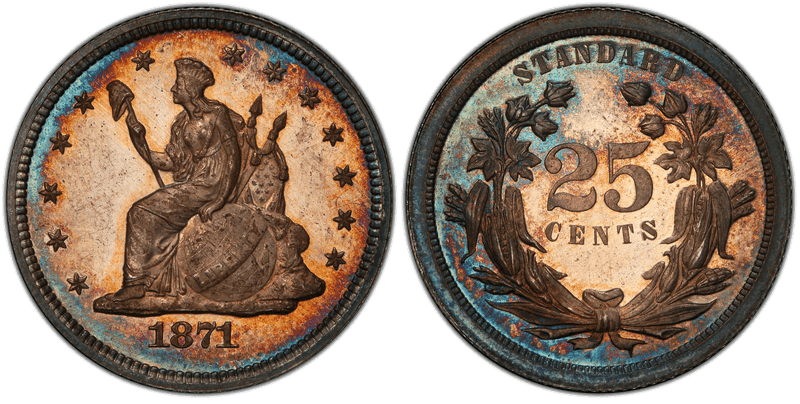 1871 Proof Quarter Pattern - J-1096