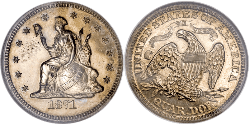 1871 Proof Quarter Pattern - J-1099