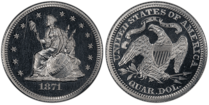 1871 Proof Quarter Pattern - J-1101