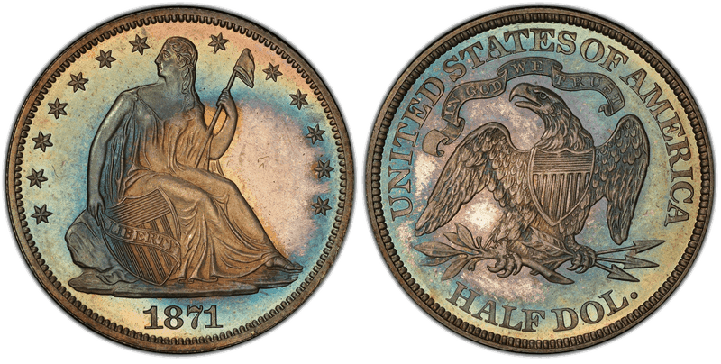1871 Proof Seated Liberty Half Dollar