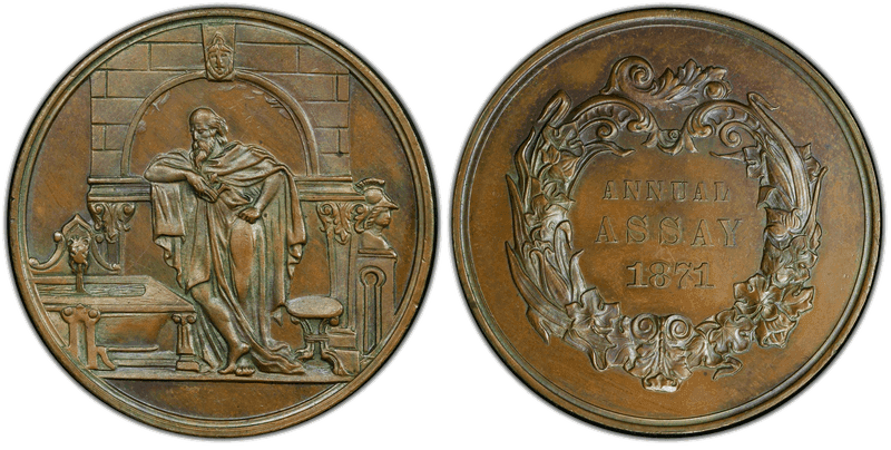 1871 Assay Commission Medal - JK-AC-10, Bronze, Archimedes