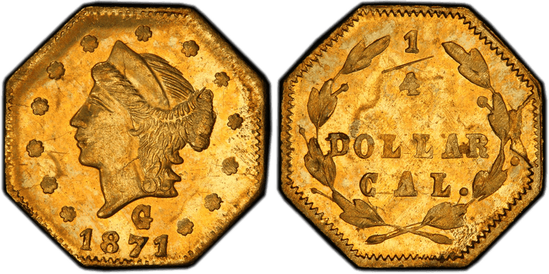 1871 Gold Quarter - BG-766