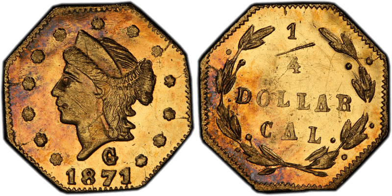 1871 Gold Quarter - BG-767