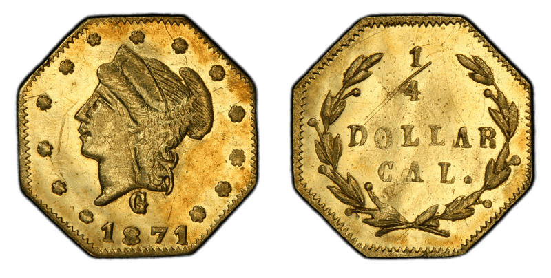 1871 Gold Quarter - BG-768