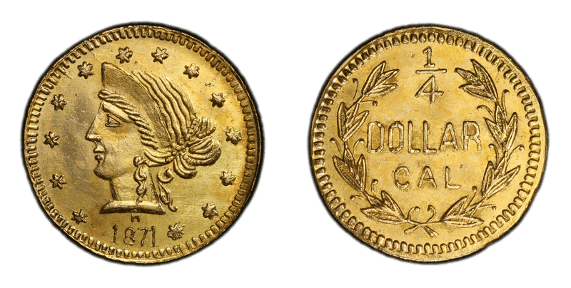 1871 Gold Quarter - BG-861