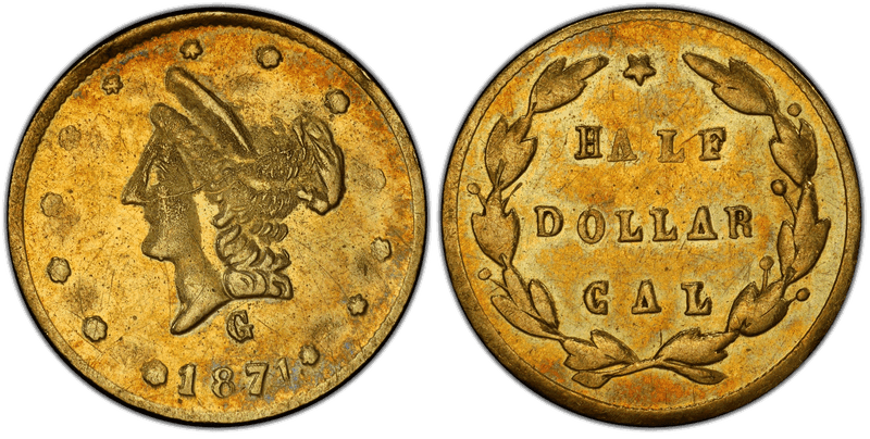 1871 Gold Half Dollar - BG-1028
