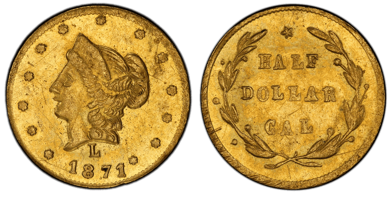 1871 Gold Half Dollar - BG-1030