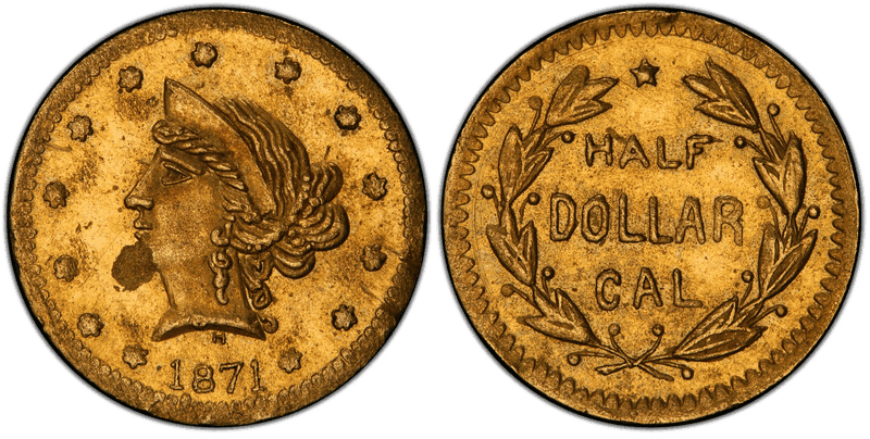 1871 Gold Half Dollar - BG-1044