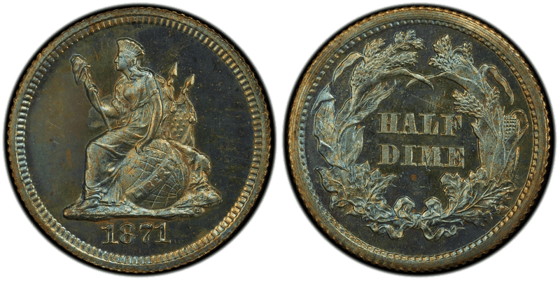 1871 Proof Half Dime Pattern - J-1063