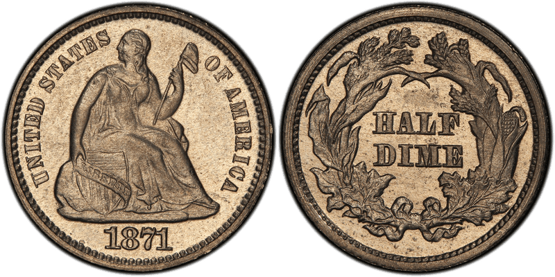 1871 Proof Half Dime Pattern - J-1073