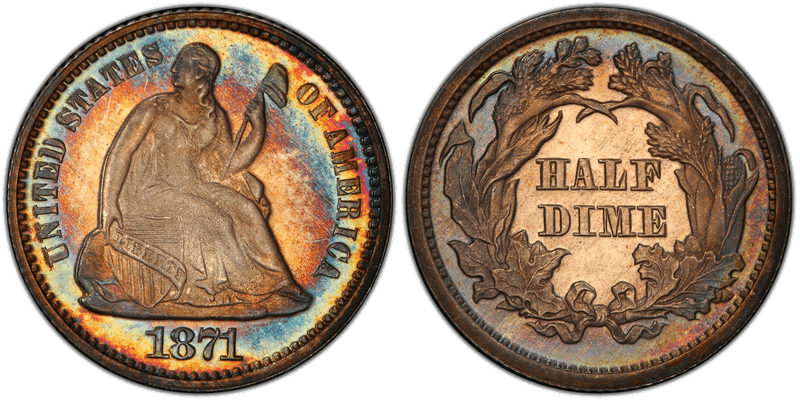 1871 Seated Liberty Half Dime