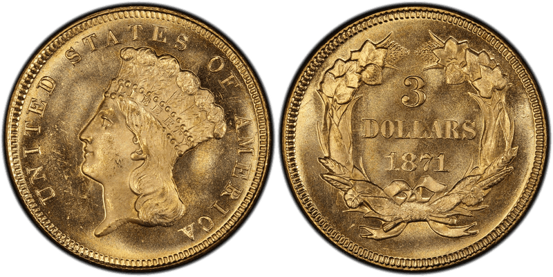 1871 Indian Princess Three Dollar