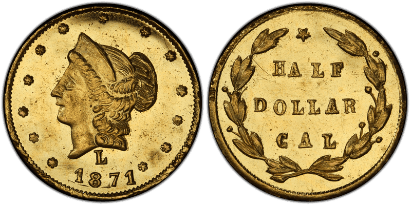 1871 Gold Half Dollar - BG-1029