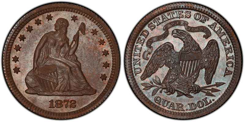 1872 Proof Quarter Pattern - J-1198