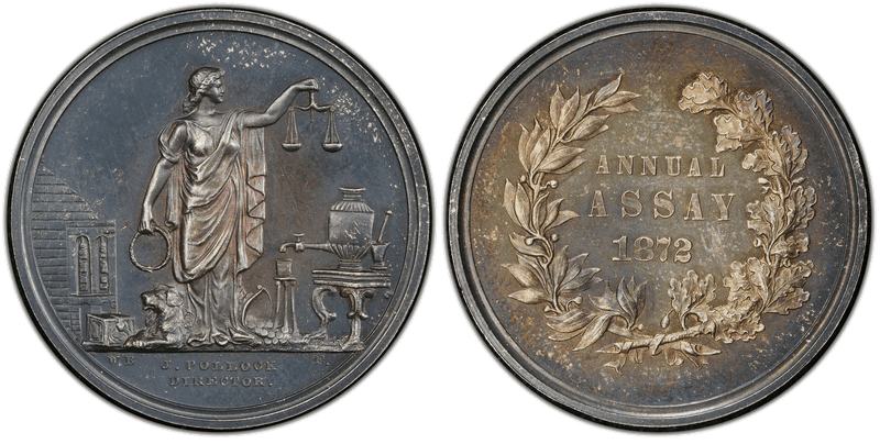 1872 Assay Commission Medal - JK-AC-11, Silver, Standing Moneta
