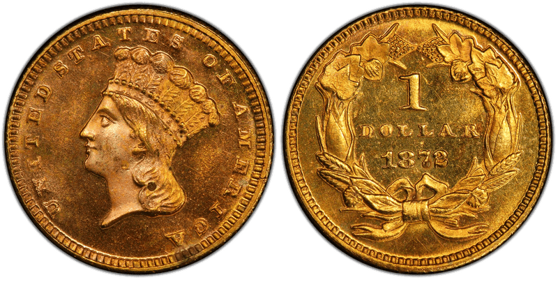 1872 Liberty Gold Dollar