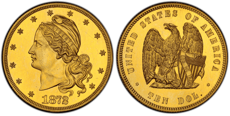 1872 Proof Eagle Pattern - J-1246, Gilt, Amazonian