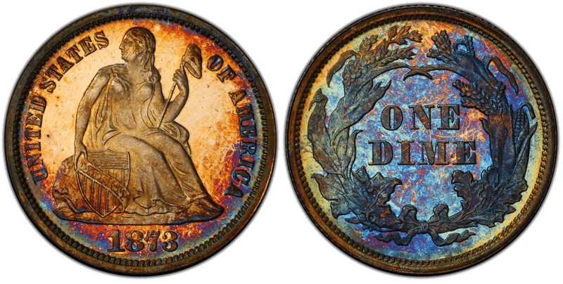 1873 Proof Seated Liberty Dime - No Arrows, Closed 3