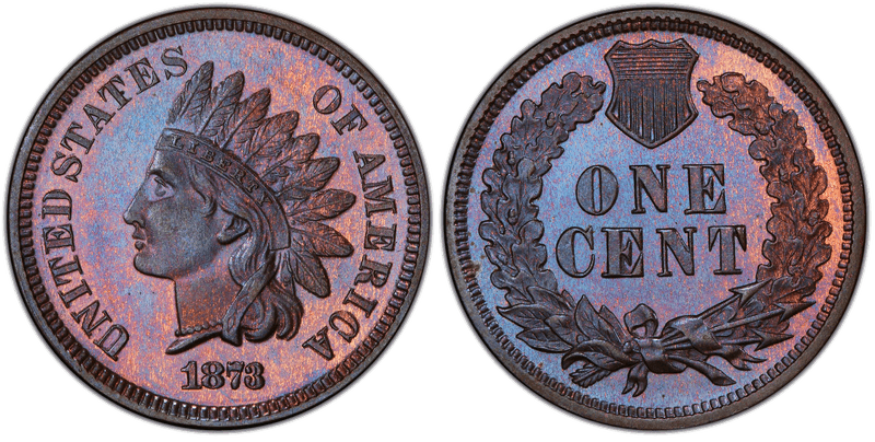 1873 Indian Head Cent Base