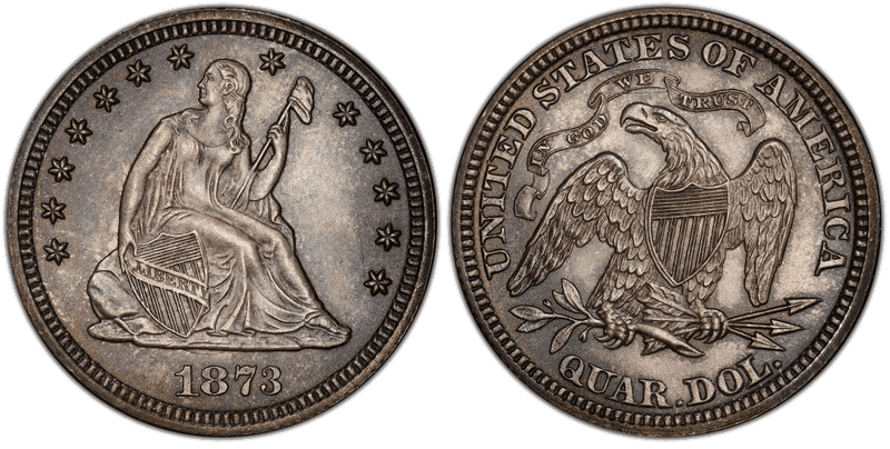 1873 Seated Liberty Quarter - Open 3