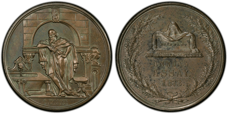 1873 Assay Commission Medal - JK-AC-12, Bronze, Archimedes