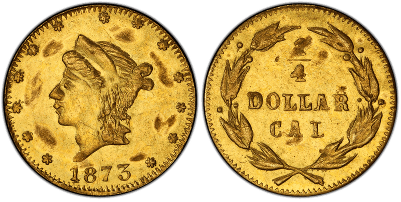1873 Gold Quarter - BG-842