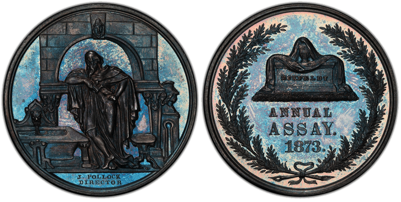 1873 Assay Commission Medal - JK-AC-12, Silver, Archimedes, J. Pollock