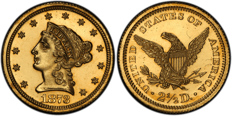 1873 Proof Quarter Eagle Pattern - J-1333, Gilt