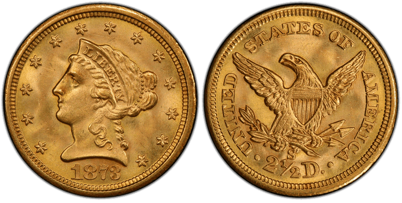 1873 Liberty Head Quarter Eagle
