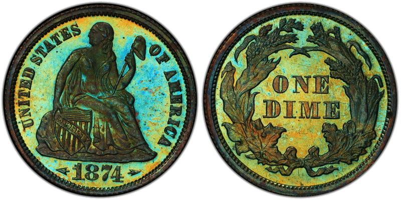 1874 Dime Patterns