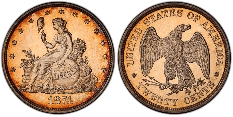 1874 Twenty Cent Patterns