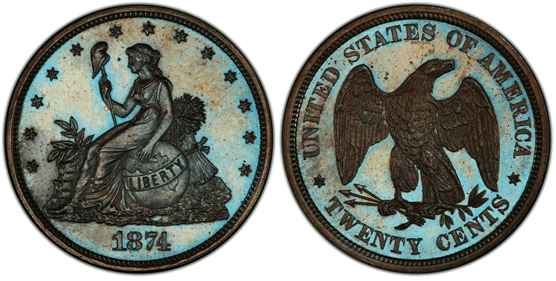 1874 Proof Twenty Cent Pattern - J-1355